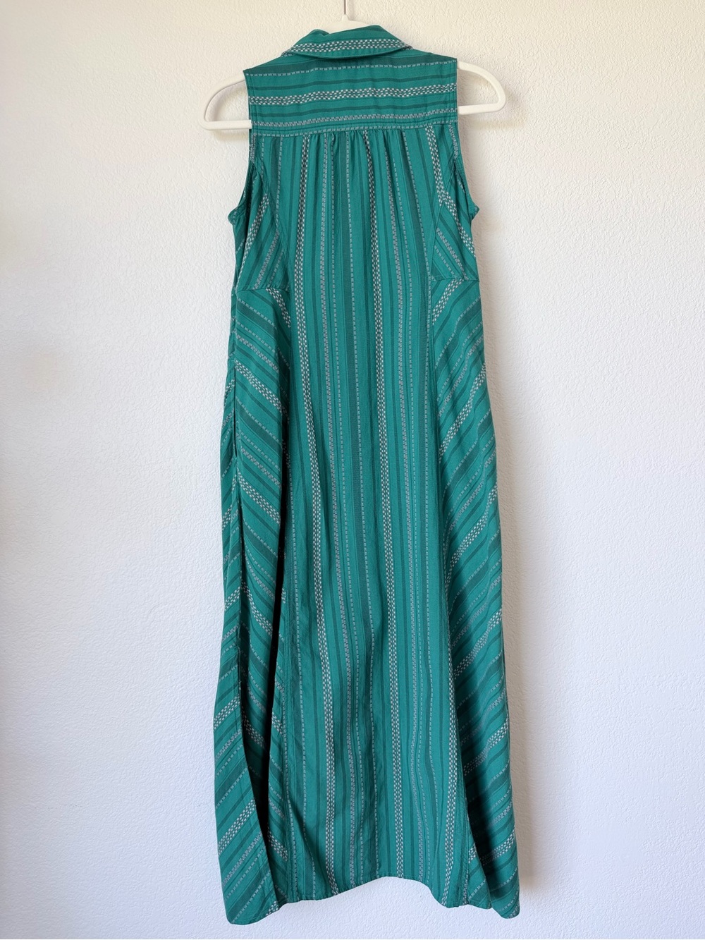 J. Jill Dobby Dress Green Striped Button Front Maxi Dress XS - Picture 4 of 15